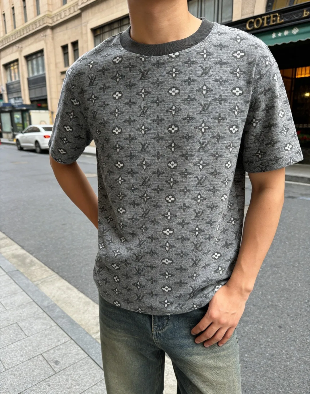 Louis Vuitton/Louis Vuitton 26ss all-over presbyopia jacquard short sleeves